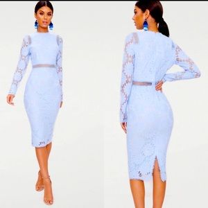 Blue Lace Midi Dress